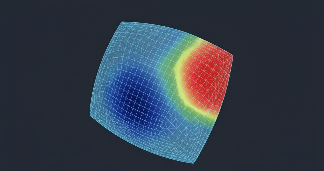 Surface topology map of a freeform optical element showing nanometer-level sag deviation across the aperture.